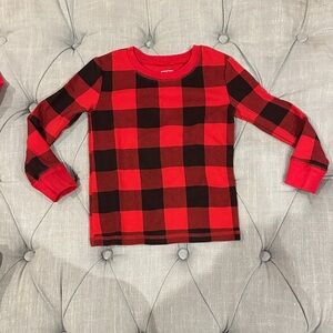 Jumping Beans Red and Black Plaid Long Sleeve Tee
